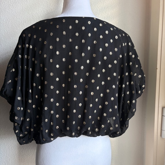 NWT Marea by Liz Joy Mary Top in Black Gold Dot M - Picture 4 of 7